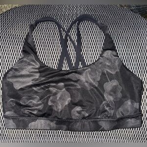 Lululemon Floral Black Energy Sports Bra in size 10